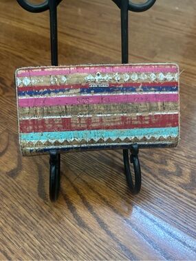 Kate Spade New York Multicolor Striped Cork Continental Wallet